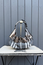 Load image into Gallery viewer, BURBERRY Vintage Canvas Leather Warrior Drawstring Hobo Shoulder Bag
