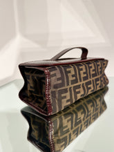 Load image into Gallery viewer, FENDI Vintage Zucca Print Leather Trim Handle Clutch