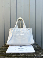Load image into Gallery viewer, PRADA Large Canada Logo Canvas Shopping Tote