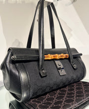 Load image into Gallery viewer, GUCCI Vintage Bamboo Bullet Canvas Leather Shoulder Bag