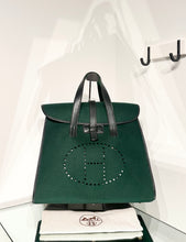 Load image into Gallery viewer, HERMÈS Feu2Dou Tote Vert Fonce Feutre & Gulliver Leather