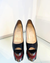 Load image into Gallery viewer, CHRISTIAN LOUBOUTIN Leather Peep-Toe High Heel Pumps
