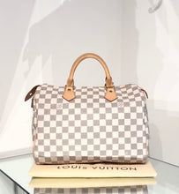 Load image into Gallery viewer, LOUIS VUITTON Damier Azur Canvas Speedy 35
