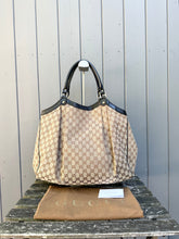 Load image into Gallery viewer, GUCCI Monogram Large Sukyee Canvas Leather Shoulder Bag