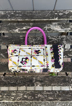 Load image into Gallery viewer, EMILIO PUCCI Vintage Floral Print Canvas Leather Top Handle Tote