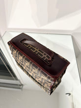 Load image into Gallery viewer, FENDI Vintage Zucca Print Leather Trim Handle Clutch