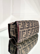Load image into Gallery viewer, FENDI Vintage Zucca Print Leather Trim Handle Clutch