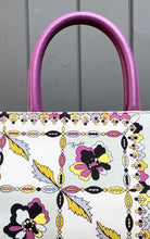 Load image into Gallery viewer, EMILIO PUCCI Vintage Floral Print Canvas Leather Top Handle Tote