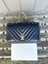 Load image into Gallery viewer, CHANEL Mini Chevron Statement Flap Calfskin Bag
