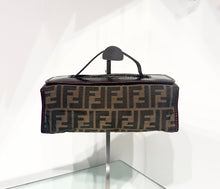 Load image into Gallery viewer, FENDI Vintage Zucca Print Leather Trim Handle Clutch