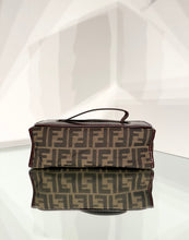 Load image into Gallery viewer, FENDI Vintage Zucca Print Leather Trim Handle Clutch