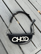 Load image into Gallery viewer, JIMMY CHOO Faye Logo Leather Mesh Belt Bag