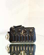 Load image into Gallery viewer, JIMMY CHOO Quilted Leather Key Coin Pouch