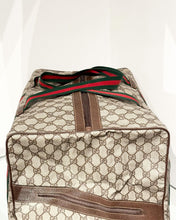 Load image into Gallery viewer, GUCCI Monogram Coated Canvas Web Weekend Duffle Bag