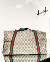 Load image into Gallery viewer, GUCCI Monogram Coated Canvas Web Weekend Duffle Bag