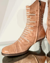 Load image into Gallery viewer, DRIES VAN NOTEN Distressed Kitten Heel Leather Ankle Boots