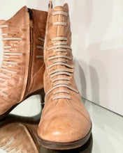 Load image into Gallery viewer, DRIES VAN NOTEN Distressed Kitten Heel Leather Ankle Boots