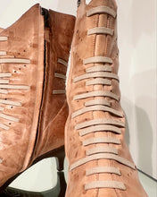 Load image into Gallery viewer, DRIES VAN NOTEN Distressed Kitten Heel Leather Ankle Boots