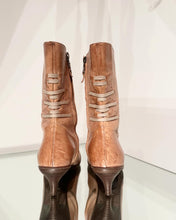 Load image into Gallery viewer, DRIES VAN NOTEN Distressed Kitten Heel Leather Ankle Boots