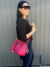 Load image into Gallery viewer, BURBERRY Small Orchard Embossed Leather Bowling Bag