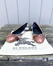 Load image into Gallery viewer, BURBERRY Brown Check Canvas Leather Ballet Flats