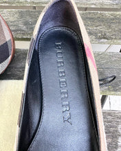 Load image into Gallery viewer, BURBERRY Brown Check Canvas Leather Ballet Flats