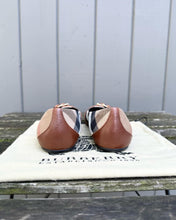 Load image into Gallery viewer, BURBERRY Brown Check Canvas Leather Ballet Flats