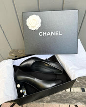 Load image into Gallery viewer, CHANEL Pearl Embellished Lambskin Leather High Heel Pumps