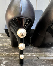 Load image into Gallery viewer, CHANEL Pearl Embellished Lambskin Leather High Heel Pumps