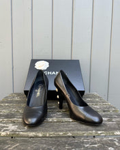 Load image into Gallery viewer, CHANEL Pearl Embellished Lambskin Leather High Heel Pumps