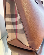 Load image into Gallery viewer, BURBERRY Large Banner House Check Leather Canvas Handle Bag