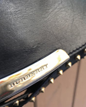 Load image into Gallery viewer, BURBERRY Small Abbott Gold Studded Black Leather Crossbody Bag