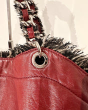 Load image into Gallery viewer, CHANEL Funny Tweed Bon Bon Tote in Burgundy Red Lambskin Leather