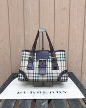 Load image into Gallery viewer, Vintage BURBERRY Haymarket Check Coated Canvas Leather Handle Bag