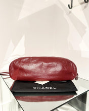 Load image into Gallery viewer, CHANEL Funny Tweed Bon Bon Tote in Burgundy Red Lambskin Leather