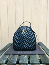 Load image into Gallery viewer, GUCCI GG Marmont Black Chevron Quilted Leather Backpack