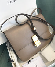 Load image into Gallery viewer, CELINE Classic Liege Taupe Calfskin Medium Box Bag