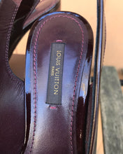 Load image into Gallery viewer, LOUIS VUITTON Amarante Red Patent Leather High Heel Slingback Sandals