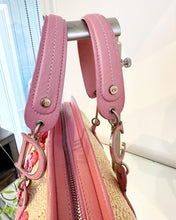 Load image into Gallery viewer, CHRISTIAN DIOR Limited Edition Floral Straw Raffia Leather Handbag