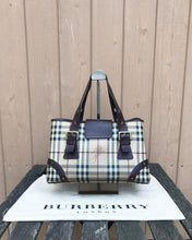 Load image into Gallery viewer, Vintage BURBERRY Haymarket Check Coated Canvas Leather Handle Bag