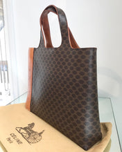 Load image into Gallery viewer, Vintage CELINE Brown Macadam Canvas Leather Handle Bag