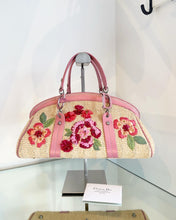Load image into Gallery viewer, CHRISTIAN DIOR Limited Edition Floral Straw Raffia Leather Handbag