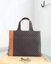 Load image into Gallery viewer, Vintage CELINE Brown Macadam Canvas Leather Handle Bag