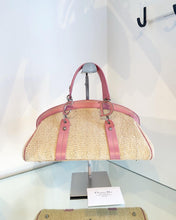 Load image into Gallery viewer, CHRISTIAN DIOR Limited Edition Floral Straw Raffia Leather Handbag