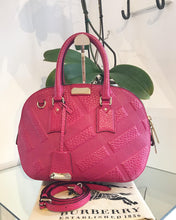 Load image into Gallery viewer, BURBERRY Small Orchard Embossed Leather Bowling Bag