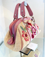 Load image into Gallery viewer, CHRISTIAN DIOR Limited Edition Floral Straw Raffia Leather Handbag