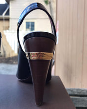 Load image into Gallery viewer, LOUIS VUITTON Amarante Red Patent Leather High Heel Slingback Sandals