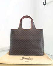 Load image into Gallery viewer, Vintage CELINE Brown Macadam Canvas Leather Handle Bag