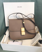 Load image into Gallery viewer, CELINE Classic Liege Taupe Calfskin Medium Box Bag