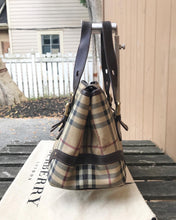 Load image into Gallery viewer, Vintage BURBERRY Haymarket Check Coated Canvas Leather Handle Bag